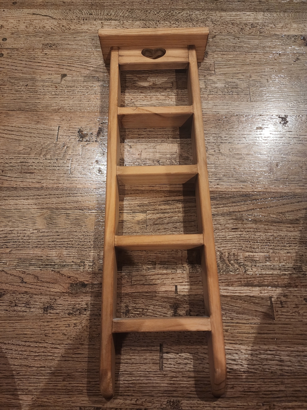 Wooden Trinket Wall Ladder - Natural Brown